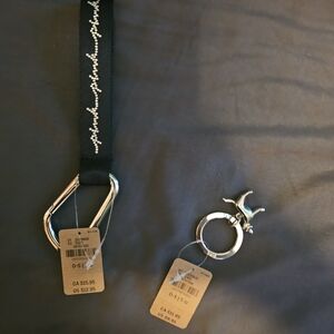 Bedazzled Wrist lanyard and dog keychain